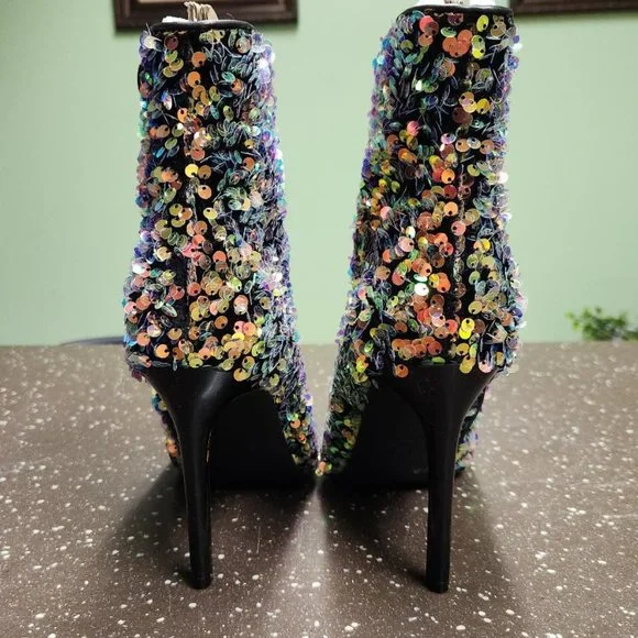 INC Reisa Gold Sequins Dress Booties NWT - Size 7.5 - Picture 3 of 7